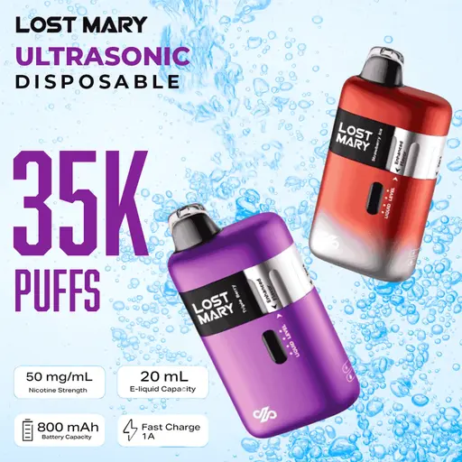 [T-1369-02] LOST MARY Ultrasonic 35000 Puff 5CT 20ML (Watermelon Ice)