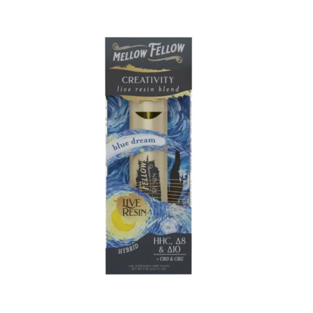 [Q-4321-05] Mellow Fellow 2ML Disposable live resin 6PK a Box (Blue Dream)