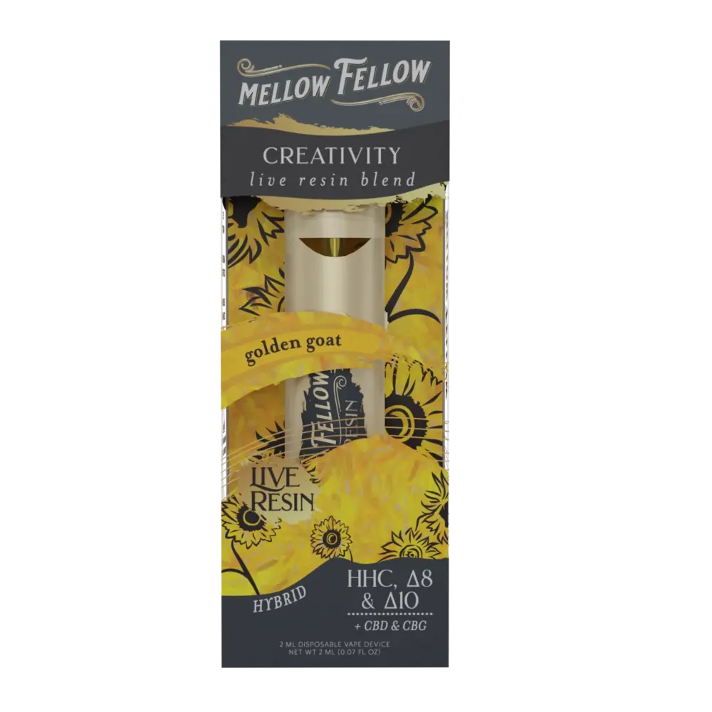 [Q-4321-03] Mellow Fellow 2ML Disposable live resin 6PK a Box (Golden Goat)