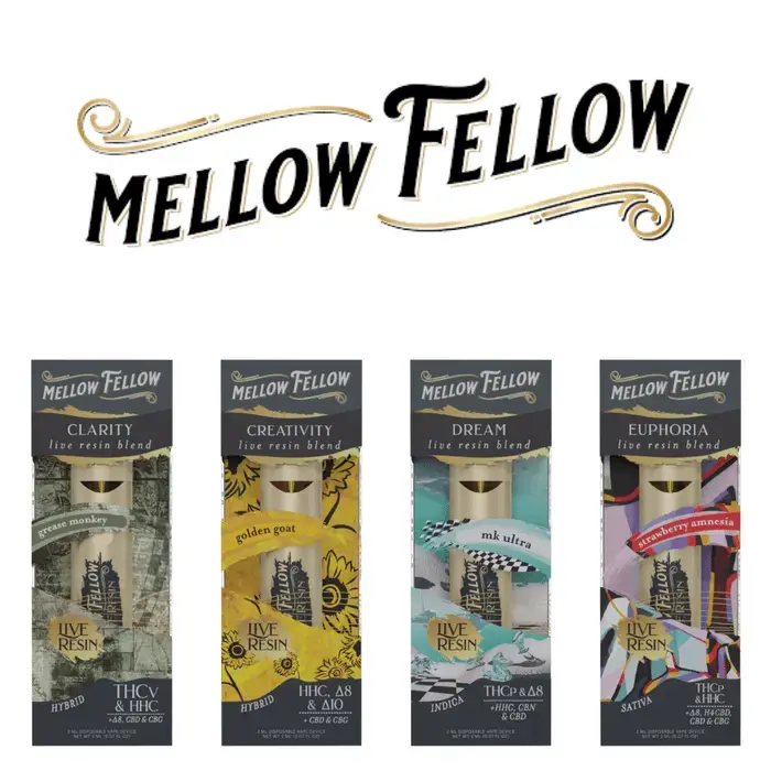 [Q-4321-14] Mellow Fellow 2ML Disposable live resin 6PK a Box (Crystal OG)