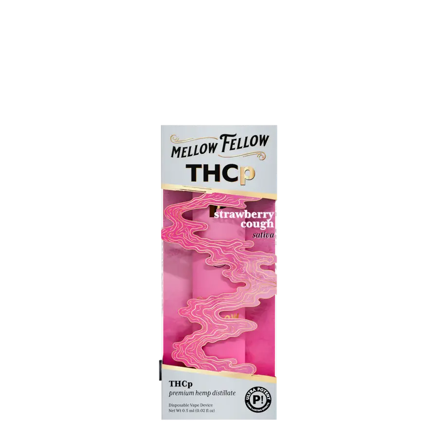 [T-1180-06] MELLOW FELLOW DISPOSABLE 0.5G THCP 6pk Box (Strawberry Cough (Sativa))