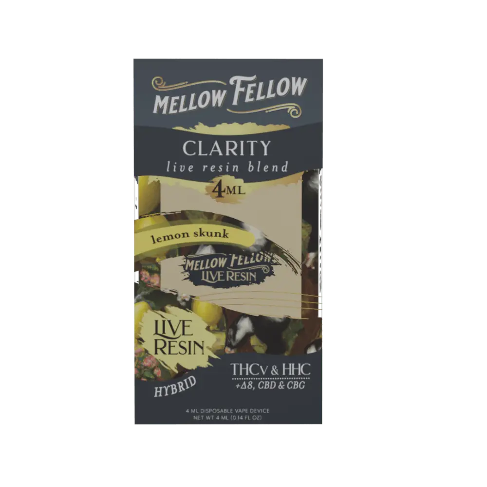 [T-1185-02] MELLOW FELLOW LIVE RESIN 4ML DISPOSABLE 6pk Box (Lemon Skunk)