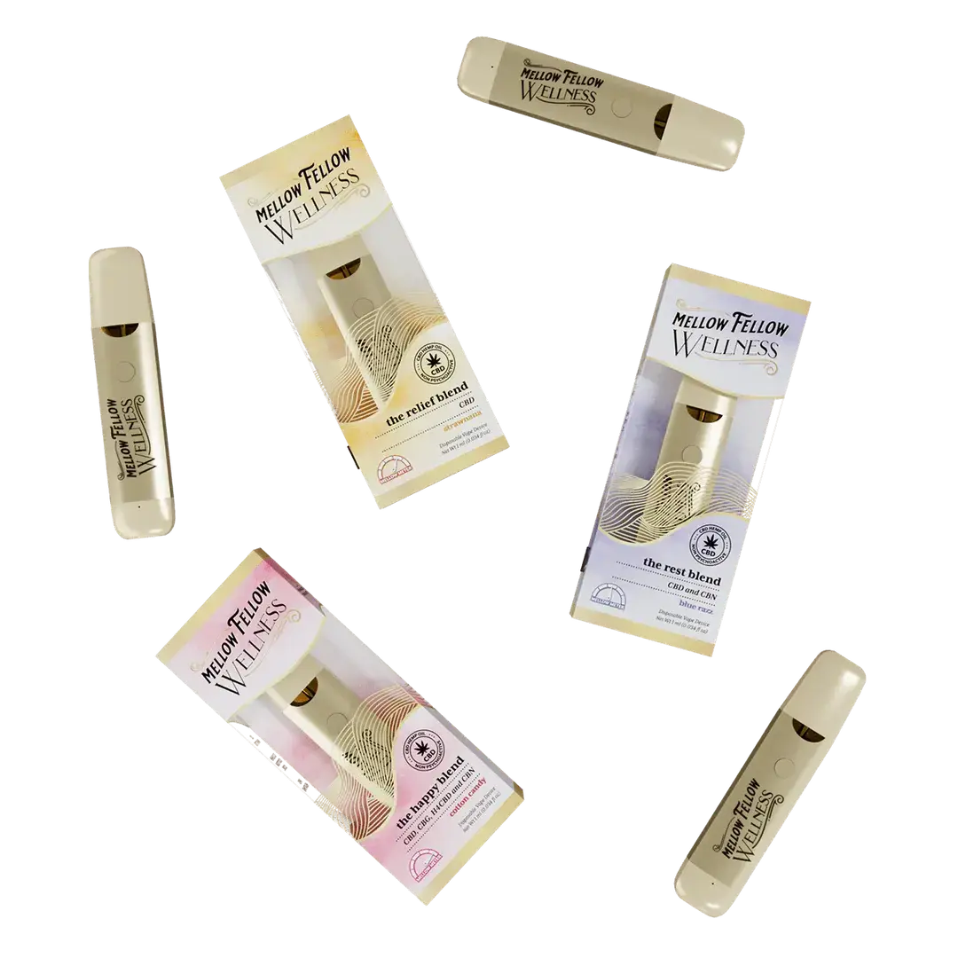 [T-1268-01] Mellow Fellow Wellness CBD - Disposable - 1ML 6pk Box (Cotton Candy)