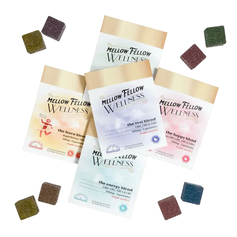 [T-1270-02] Mellow Fellow Wellness CBD- Gummies - 1500mg (Rest Blend - Tropic Medley)