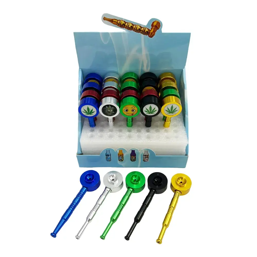 [T-1474-09] Metal Handpipe Display (HMP-010 25pcs/Display)