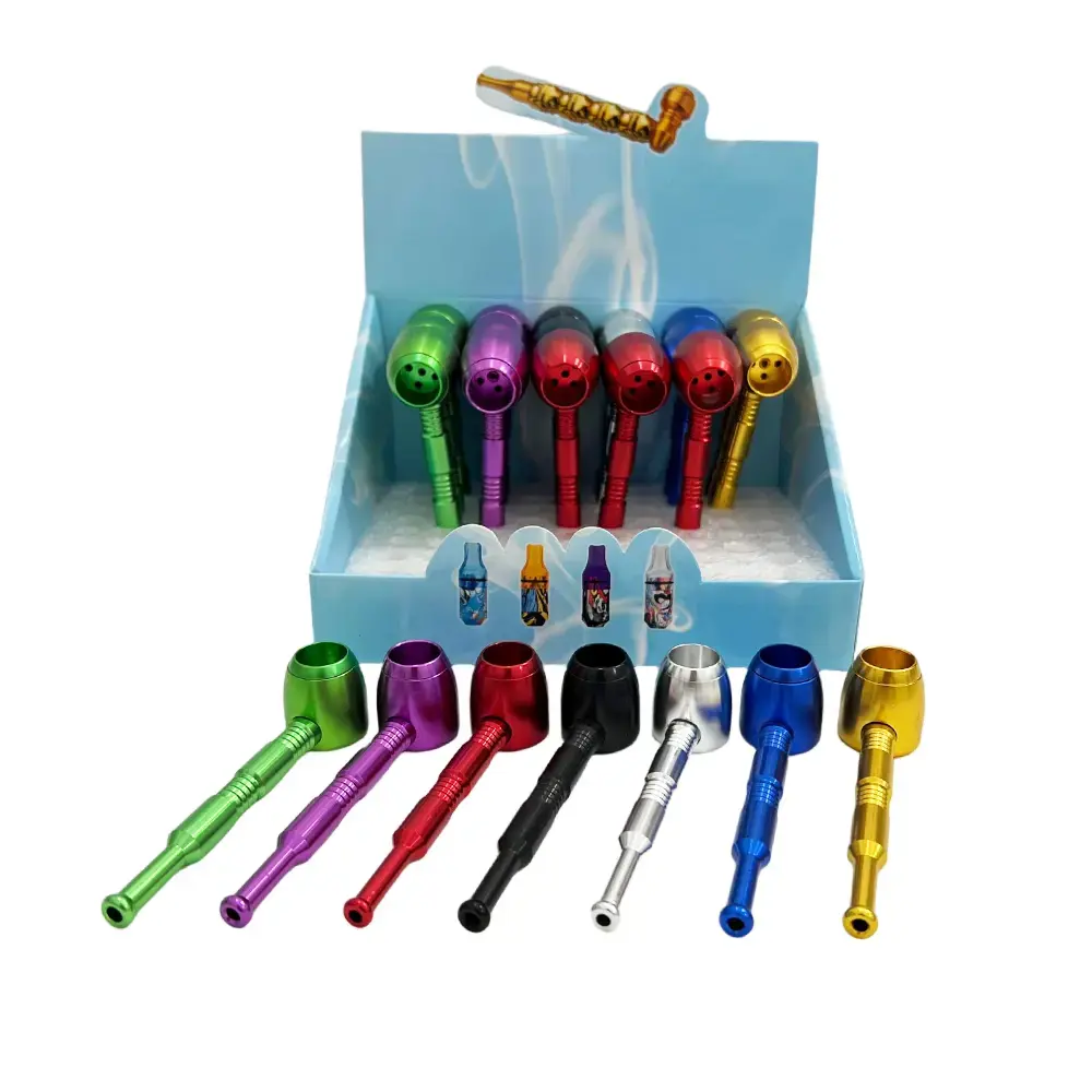 [T-1474-16] Metal Handpipe Display (HMP-017 10pcs/Display)
