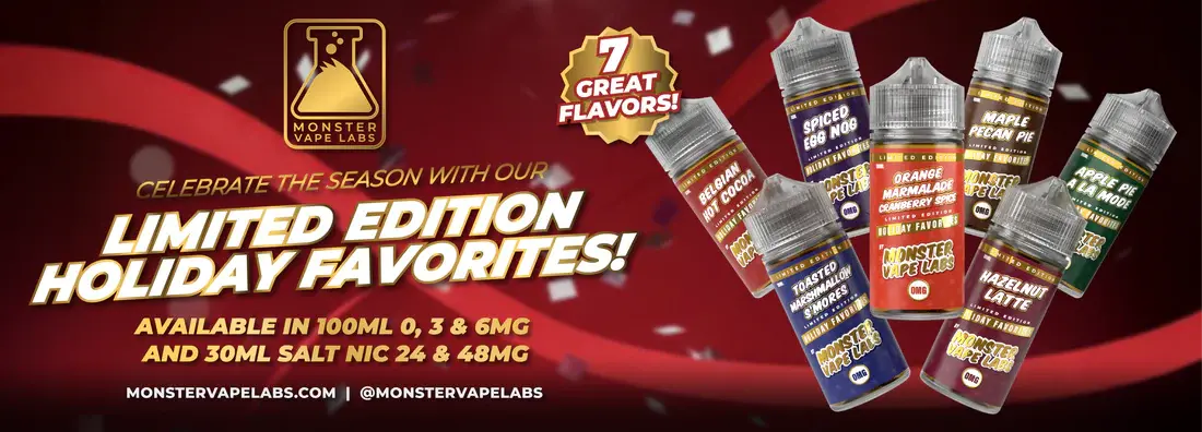[T-1462-10] Monster Holiday Favorites E-Liquid 100ml (6MG, Spiced Egg Nog)