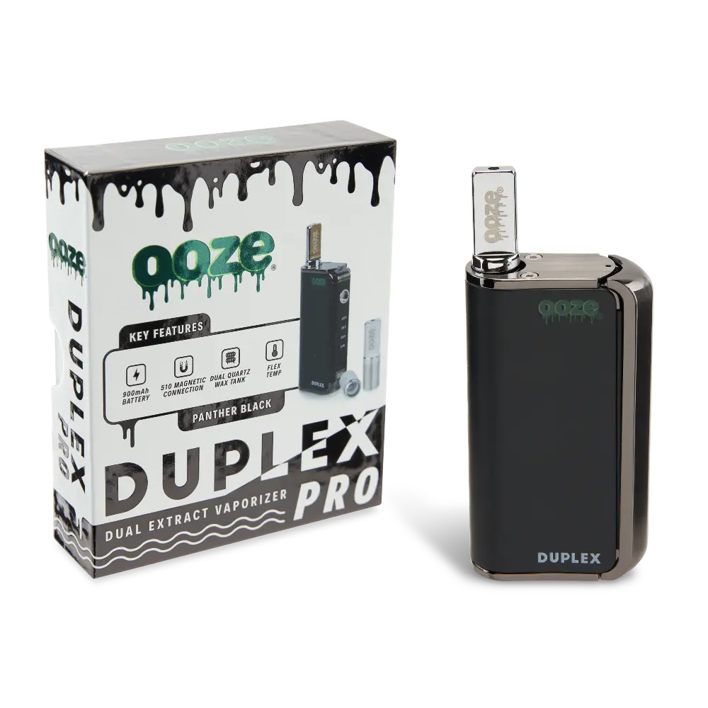 [Q-3004-05] OOZE DUPLEX PRO – 900 MAH – CARTRIDGE & WAX VAPORIZER (Black)