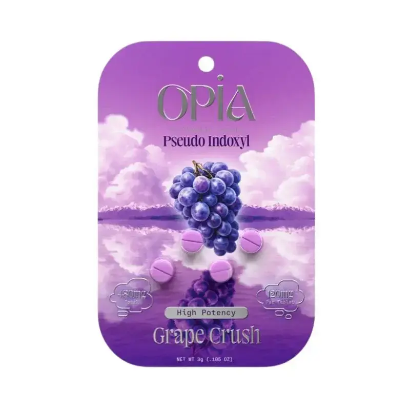[T-1653-06] OPIA 7-HYDROXYMITRAGYNINE 4 TABLETS 120MG PER TABLET BOX OF 10 Pseudo Indoxyi (Grape Crush)