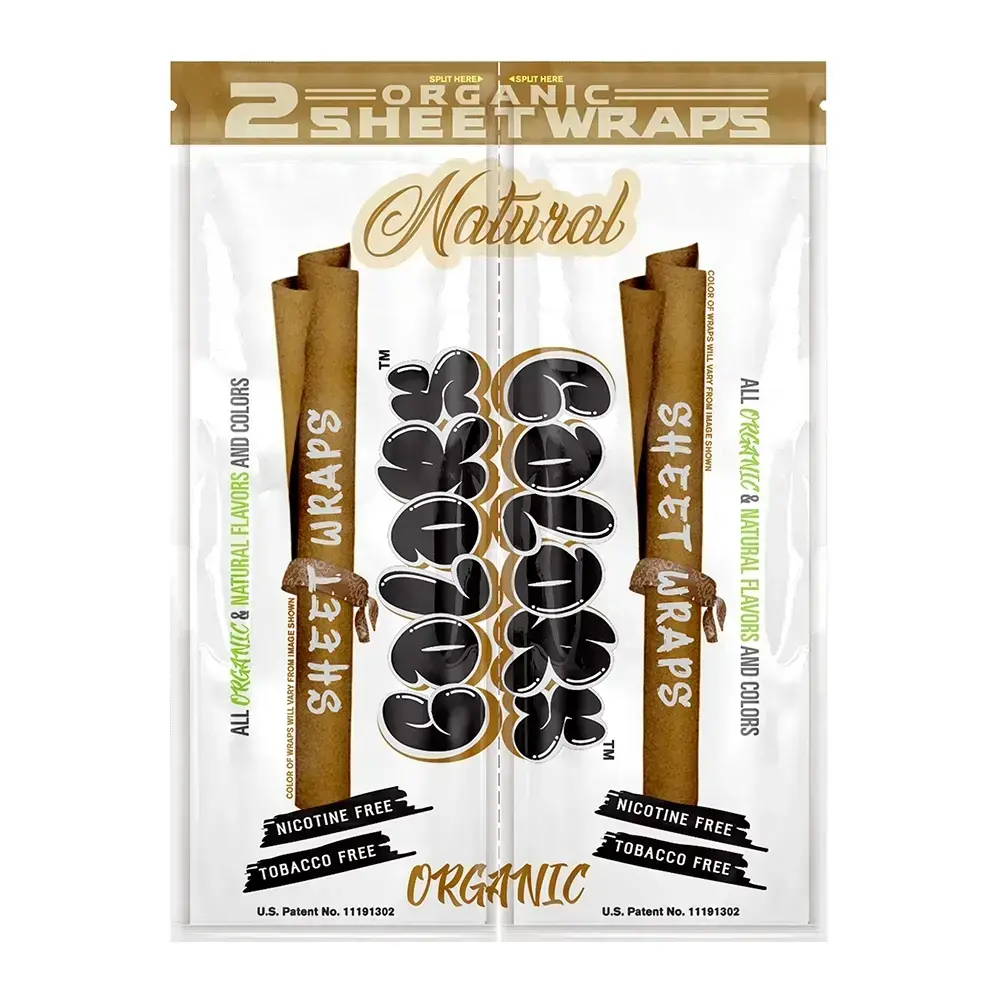 [Q-3031-01] ORGANIC COLOR SHEET WRAPS 2PK POUCH 25CT DISPLAY BOX (Natural)