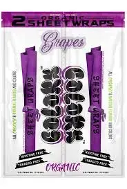 [Q-3031-06] ORGANIC COLOR SHEET WRAPS 2PK POUCH 25CT DISPLAY BOX (GRAPES)