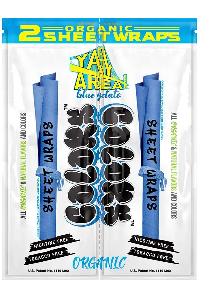 [Q-3031-08] ORGANIC COLOR SHEET WRAPS 2PK POUCH 25CT DISPLAY BOX (BLUE GELATO)