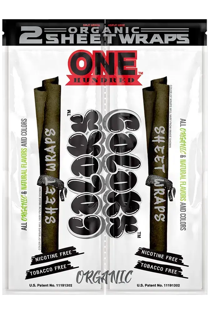 [Q-3031-10] ORGANIC COLOR SHEET WRAPS 2PK POUCH 25CT DISPLAY BOX (ONE HUNDERD)