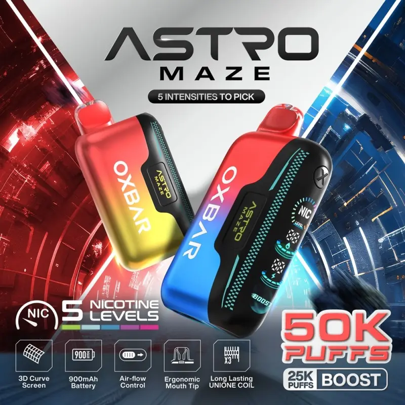 [Q-4820-10] OXBAR Astro Maze 50K Disposable 100ML 5PK (Red Punch Slushy)