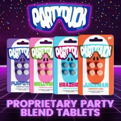 [T-1370-03] PartyDuck Proprietary Blend 4ct 10 PK a box (Braz Brry-Blue Razz)