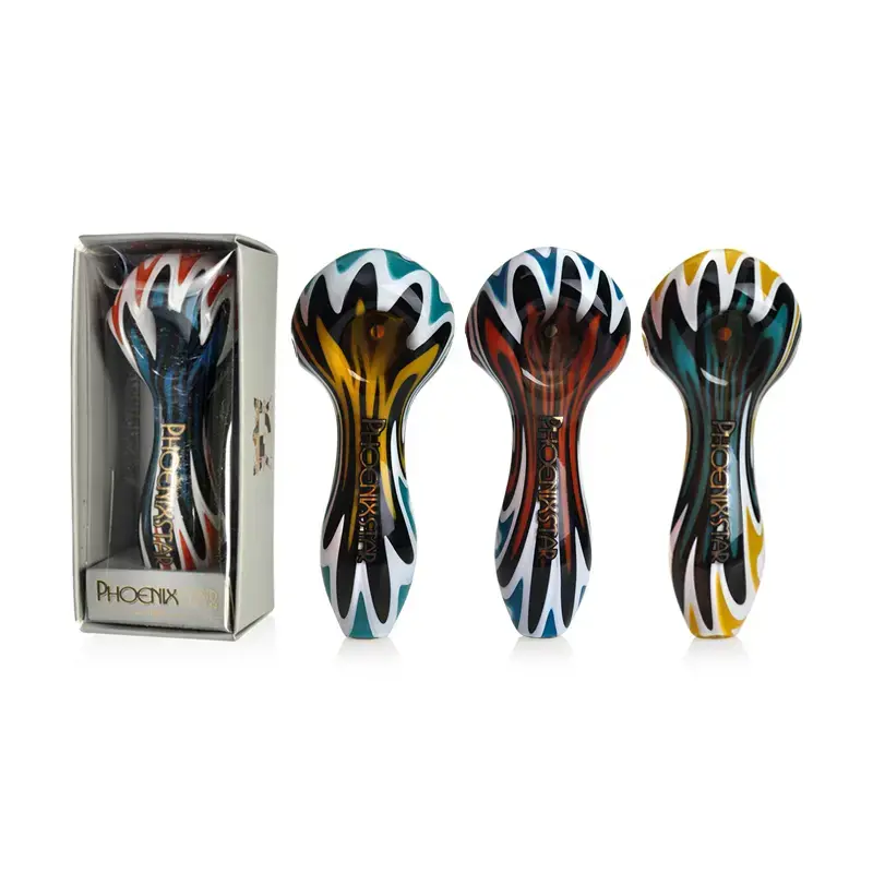 [T-1421-08] Phoenix Glass Handpipe (PGP102 4")