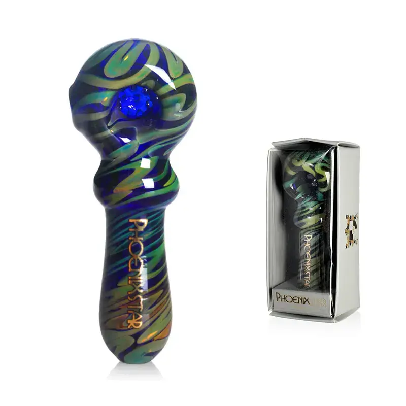 [T-1421-10] Phoenix Glass Handpipe (PGP105 4")