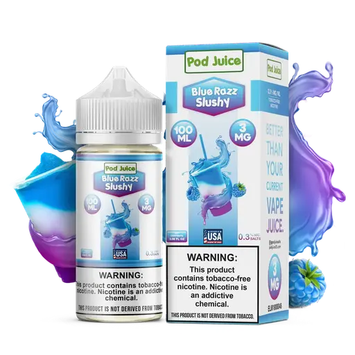 [Q-3093-03] POD JUICE 100ML (3MG, Blue Razz Slushy)