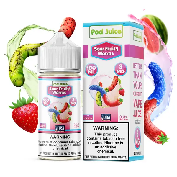 [Q-3094-32] POD JUICE 30ML (55mg, Sour Fruity Worms)