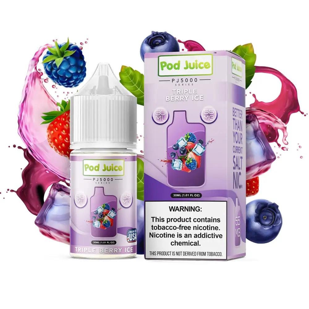 [Q-3096-08] POD JUICE PJ5000 30ML (55mg, Triple Berry Ice)