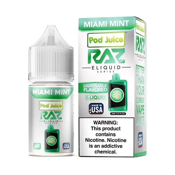 [Q-3099-06] POD JUICE X RAZ 30ML (55mg, Miami Mint)