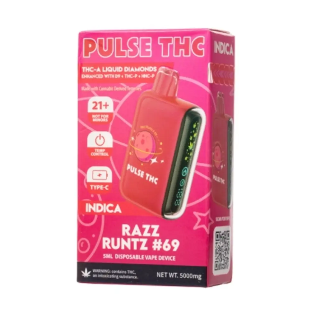[T-1192-06] PULSE THC 5G THC-A THCP 5pk Box (Razz Runtz #69)