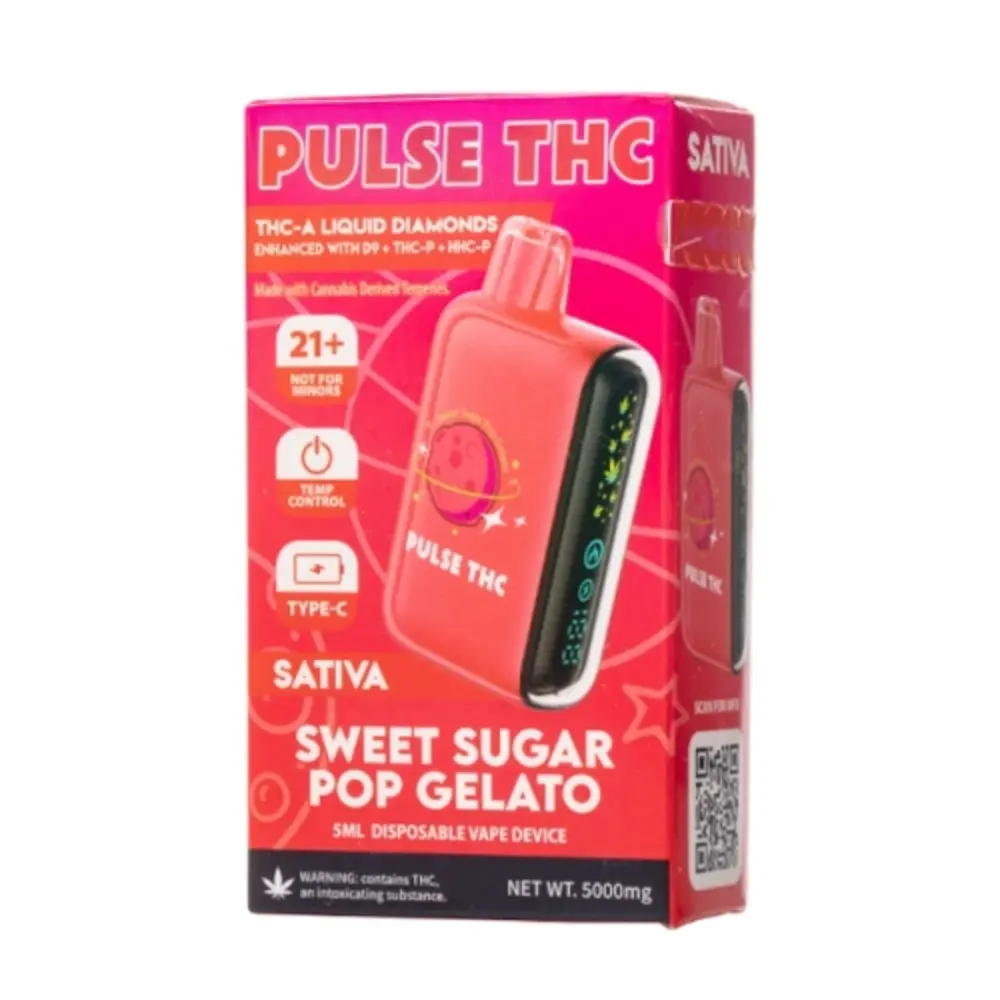 [T-1192-10] PULSE THC 5G THC-A THCP 5pk Box (Sweet Sugar Pop Gelato Sativa)