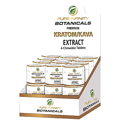 PURE INFINITY BOTANICALS 50/50 KRATOM / KAVA 18CT - 6 CHEWABLE