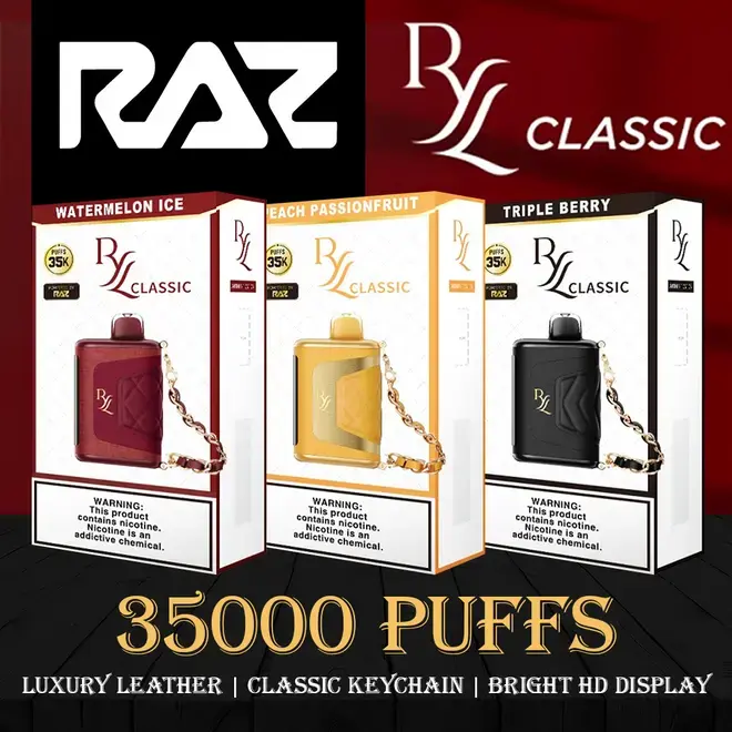 [Q-4742-14] RAZ RYL CLASSIC 35K PUFF DISPO (Banana Ice)