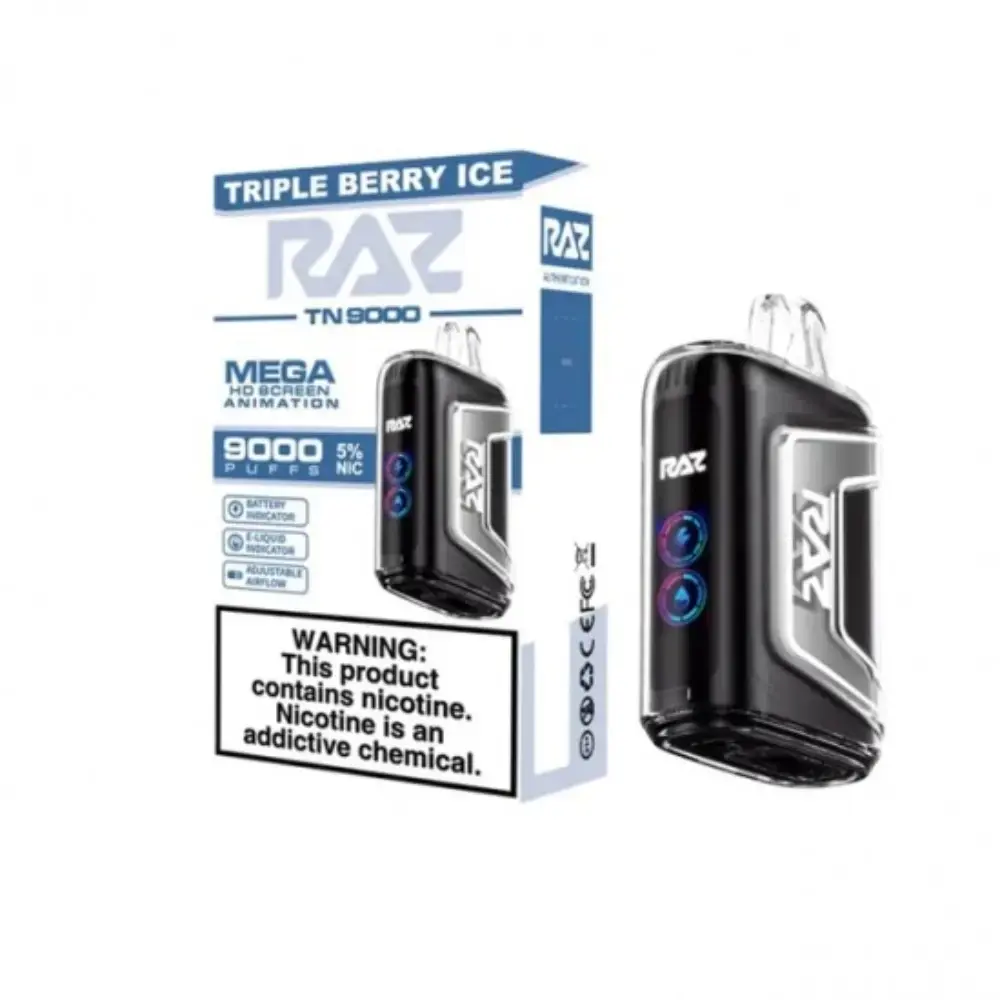 [Q-3209-17] RAZ TN9000 DISPOSABLE VAPE 5PK 12ML (Triple Berry Ice)