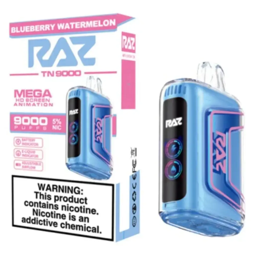 [Q-3209-22] RAZ TN9000 DISPOSABLE VAPE 5PK 12ML (Blueberry Watermelon)