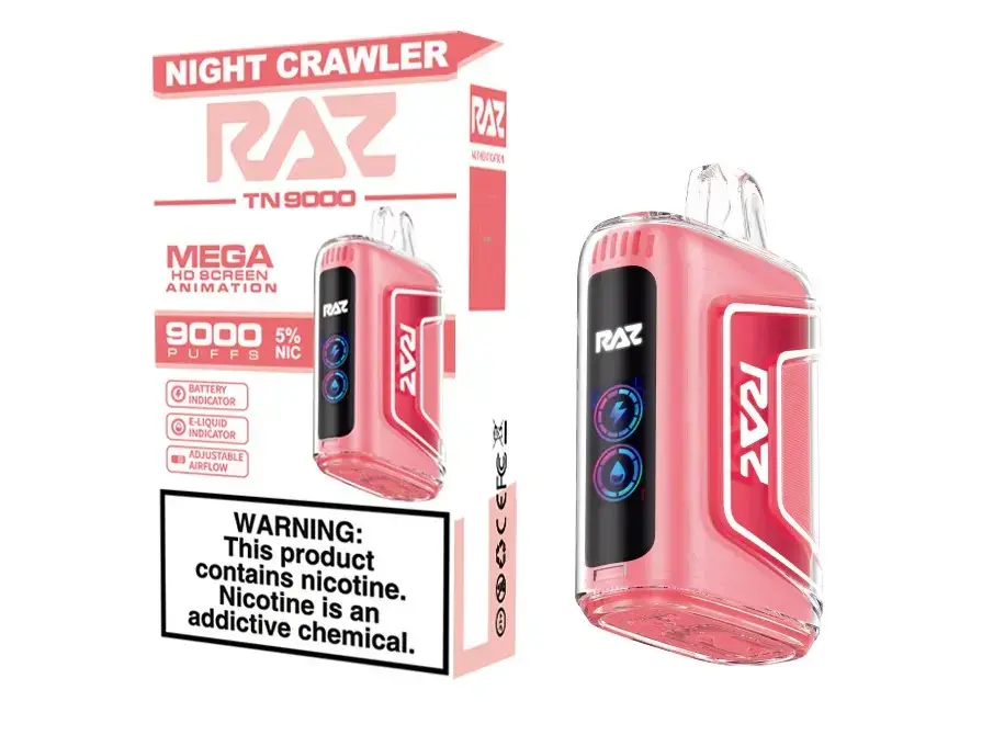 [Q-3209-20] RAZ TN9000 DISPOSABLE VAPE 5PK 12ML (Night Crawler)