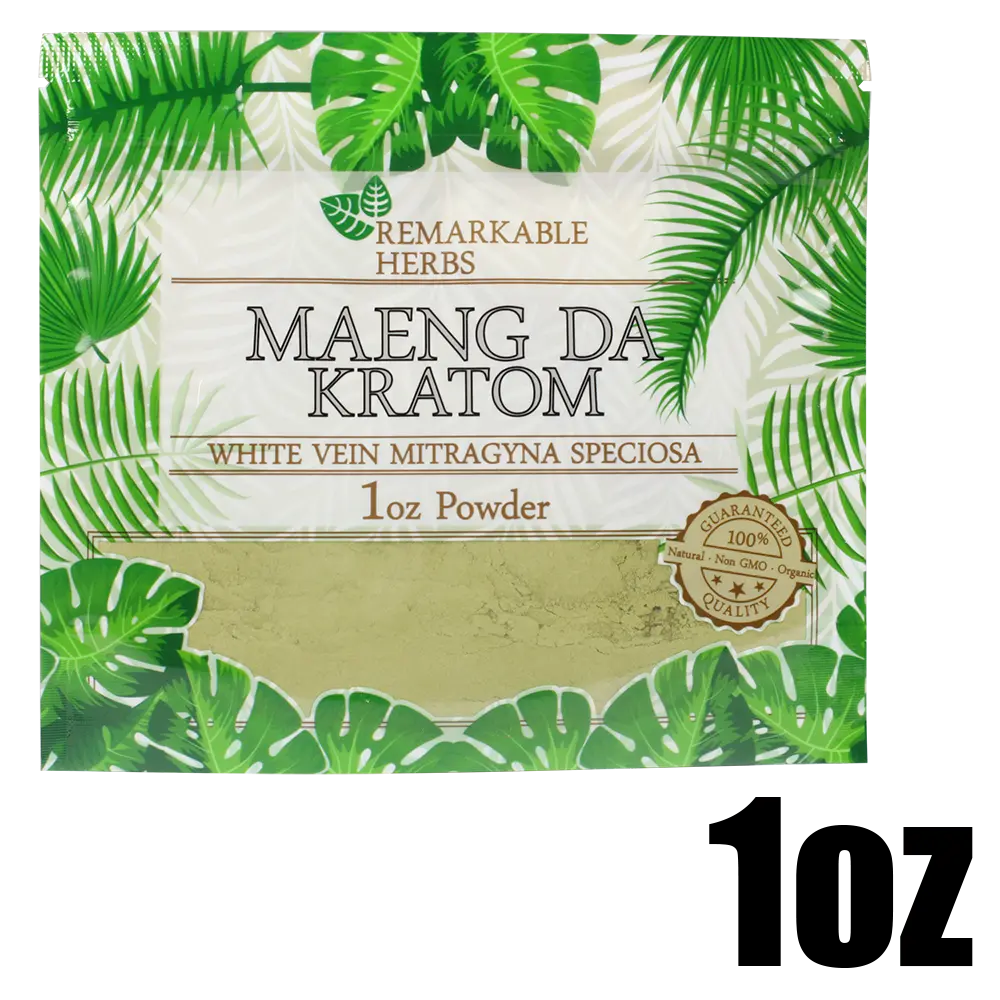 [Q-3211-04] REMARKABLE HERBS KRATOM 1OZ (White Vein Maeng Da)