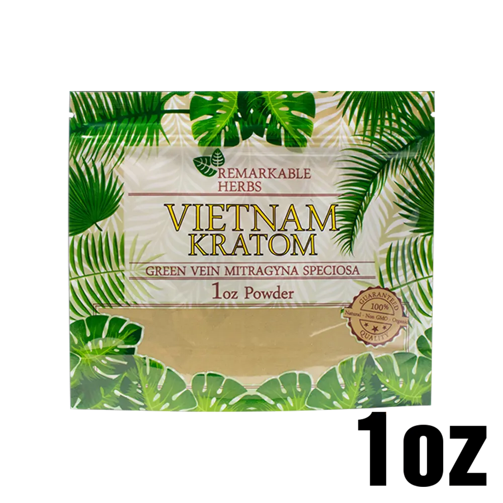 [Q-3211-08] REMARKABLE HERBS KRATOM 1OZ (Green Vein Vietnam)