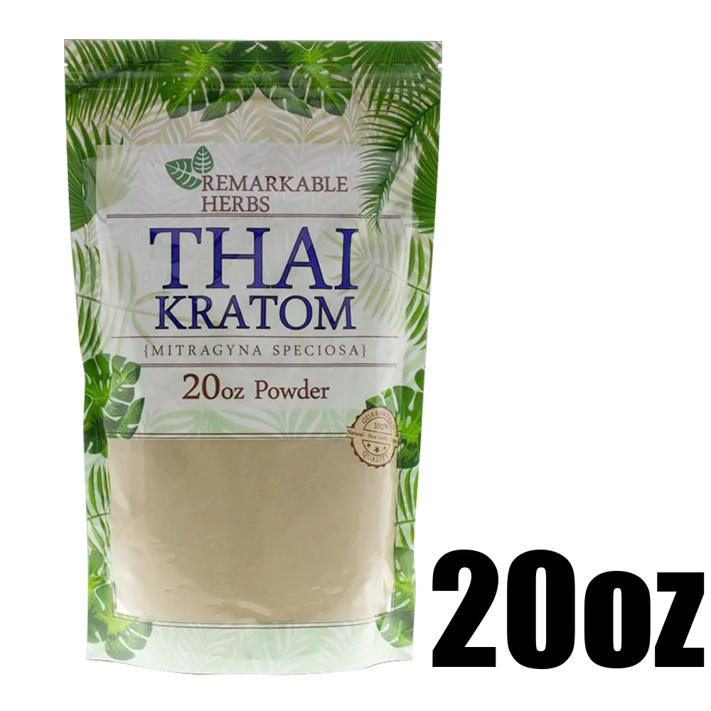 [Q-3212-07] REMARKABLE HERBS KRATOM 20OZ (Green Vein Thai)