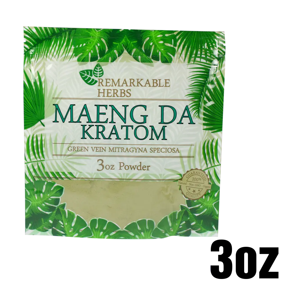 [Q-3213-03] REMARKABLE HERBS KRATOM 3OZ (Green Vein Maeng Da)