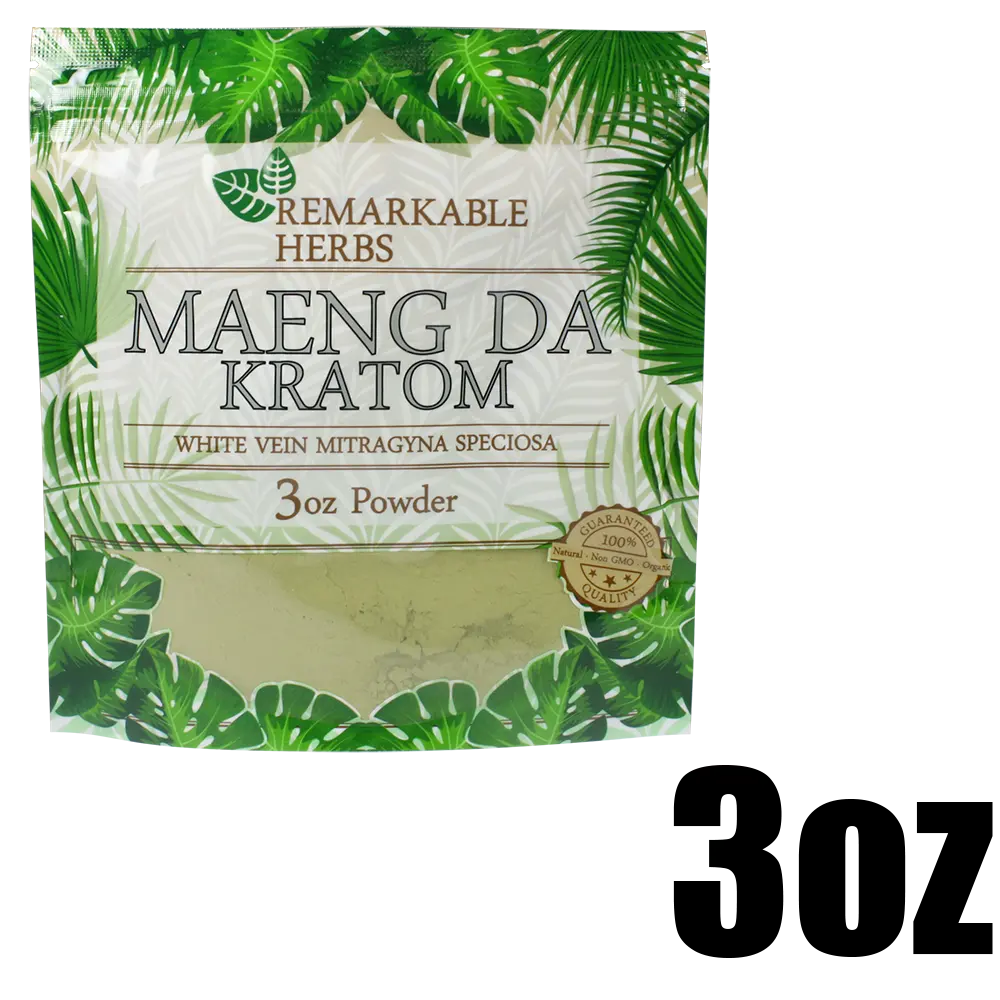 [Q-3213-04] REMARKABLE HERBS KRATOM 3OZ (White Vein Maeng Da)