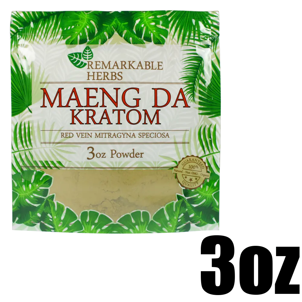[Q-3213-05] REMARKABLE HERBS KRATOM 3OZ (Red Vein Maeng Da)