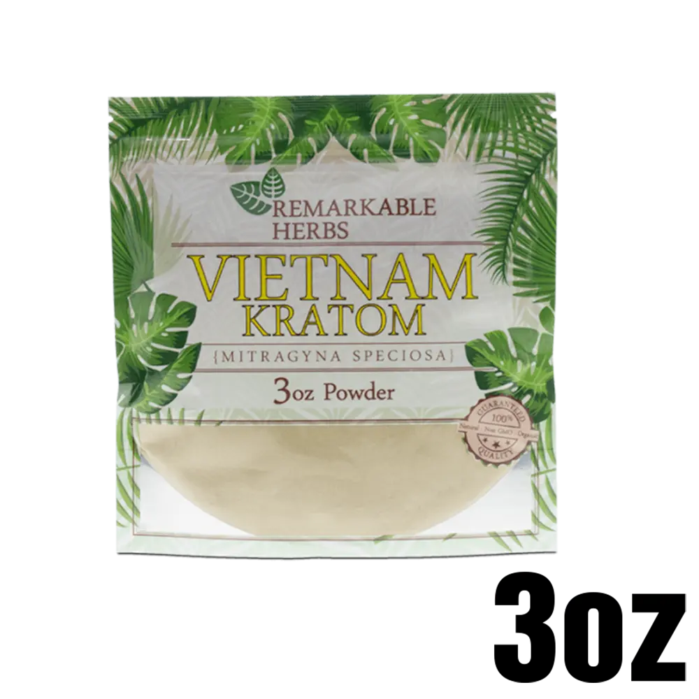 [Q-3213-08] REMARKABLE HERBS KRATOM 3OZ (Green Vein Vietnam)