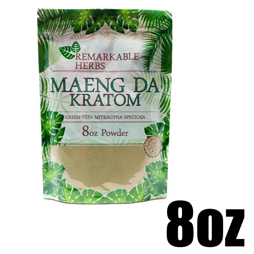 [Q-3214-03] REMARKABLE HERBS KRATOM 8OZ (Green Vein Maeng Da)