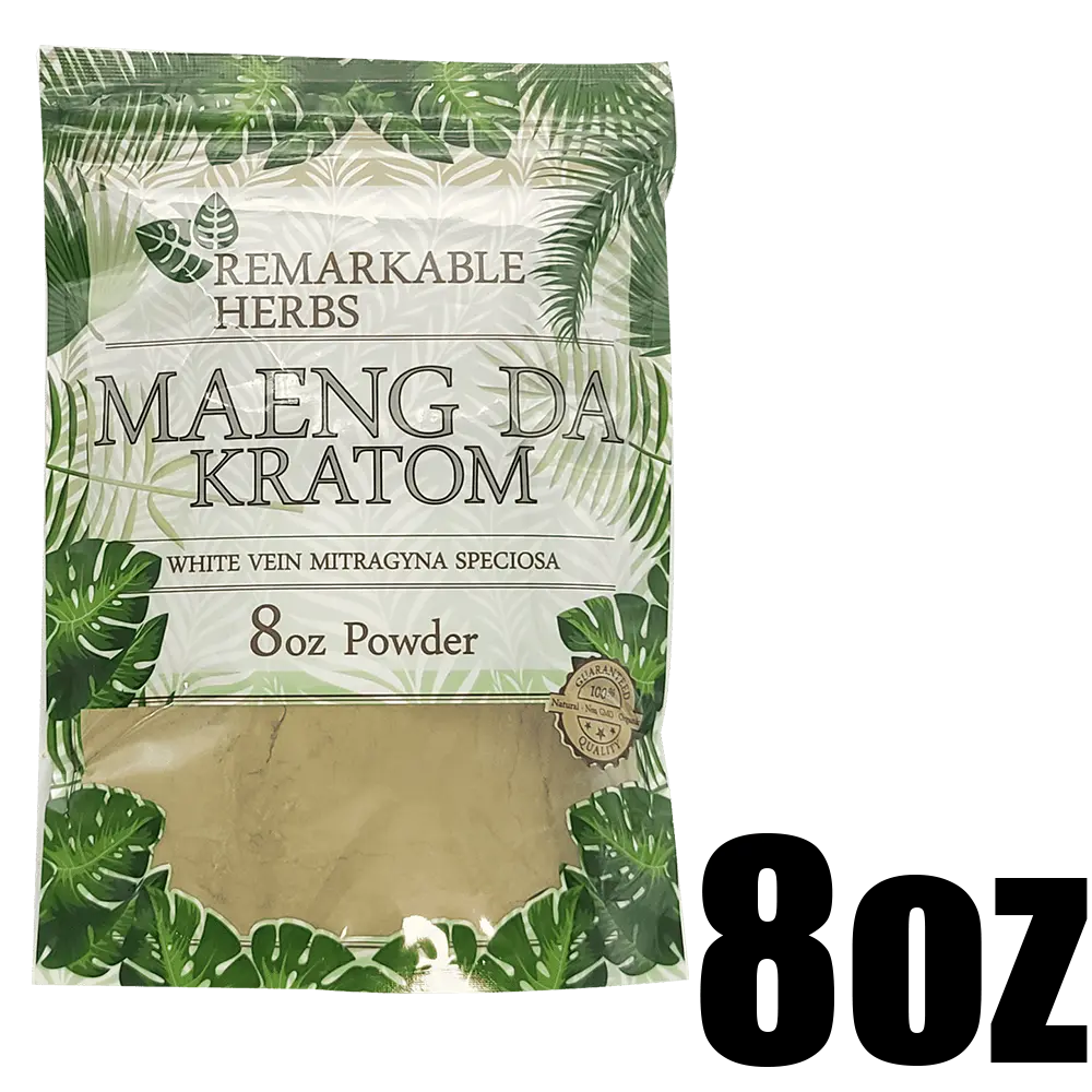 [Q-3214-08] REMARKABLE HERBS KRATOM 8OZ (White Vein Maeng Da)