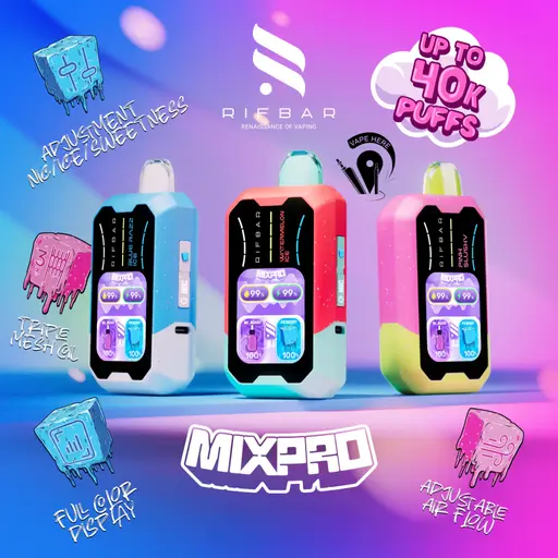 [T-1435-07] Rifbar Mixpro 40K Puff 18ML 5PK (Blue Raz Ice)