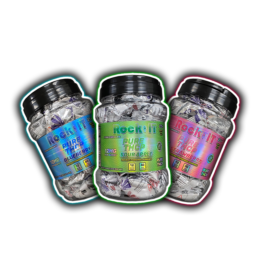 [T-1299-03] Rock It PURE THC-P 33X 480MG 40CT Gummy Jar (Blueberry)