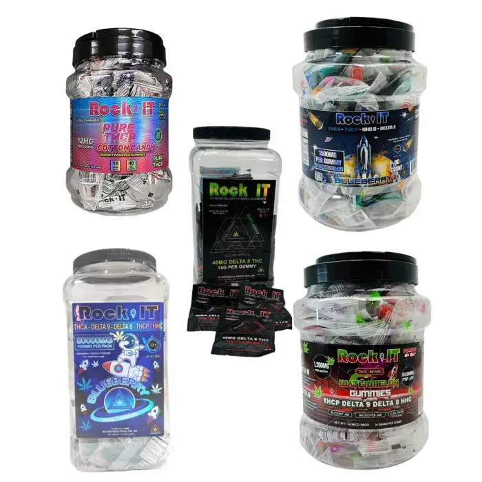 [T-1298-09] Rock It THC-P/HHC/Delta 8 84,000MG 70CT Gummy Jar (Strawberry)