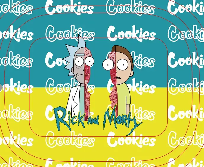 [T-1401-21] Rolling Tray18*14*1.5cm (Rick & Morty Cookies)