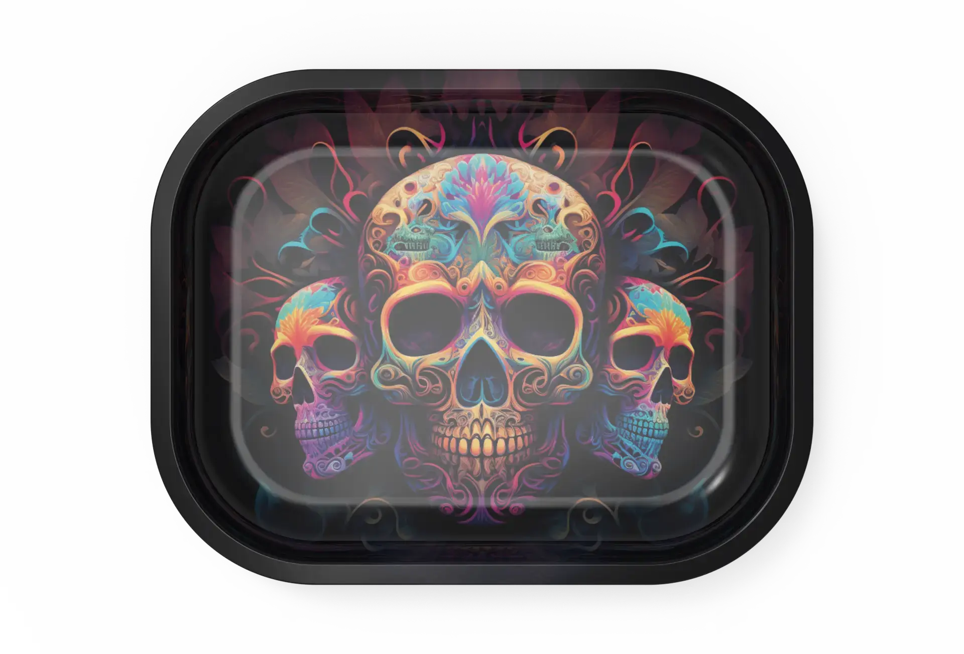 [T-1401-31] Rolling Tray18*14*1.5cm (3 Skull)