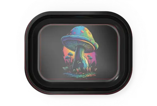 [T-1401-36] Rolling Tray18*14*1.5cm (Mushrooms)