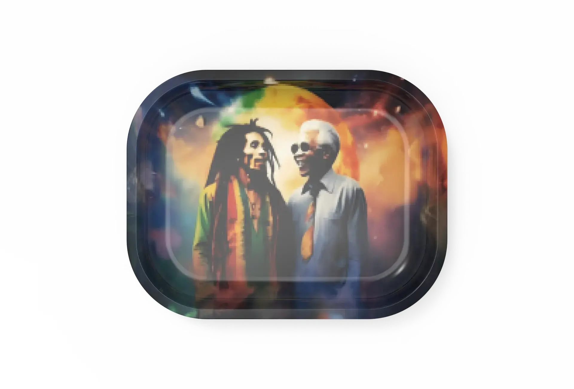 [T-1401-52] Rolling Tray18*14*1.5cm (Mandela & Bob)