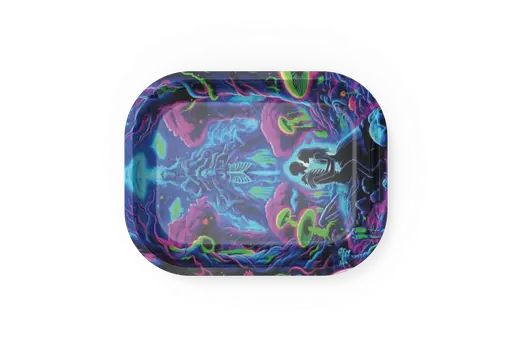 [T-1401-53] Rolling Tray18*14*1.5cm (Psychedlic Love)
