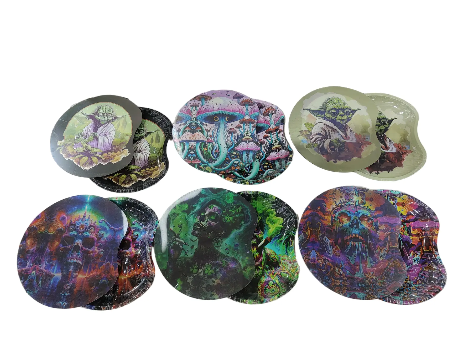 [T-1399-12] Rolling Tray With Lid 17*18cm (Skull 2)